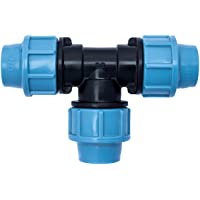 Conector de tubería de agua PP Pieza en T con tres salidas hembra (3 x 20 mm) | Conector de abrazadera para tuberías de…